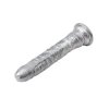 Srebrny dildo penis na mocnej przyssawce 21,5cm